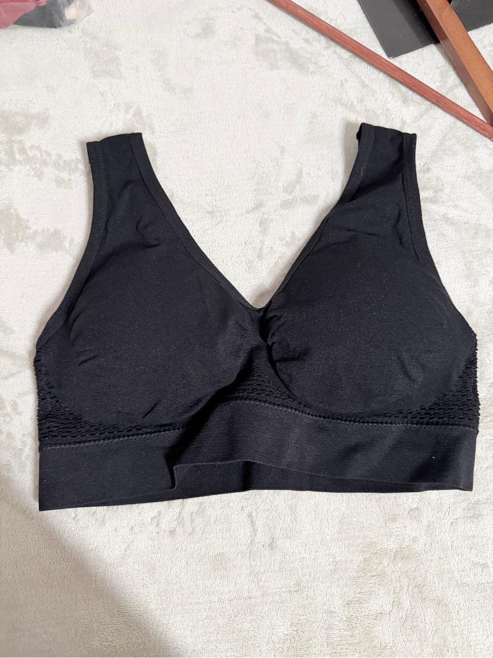 Seamless Wireless Black Bralettes set of (3) with Light Support